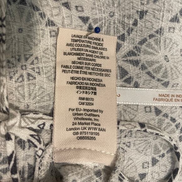 Free People 2 Melody Easy Print v-neck tie front collared dress D2 9068 - Picture 9 of 12